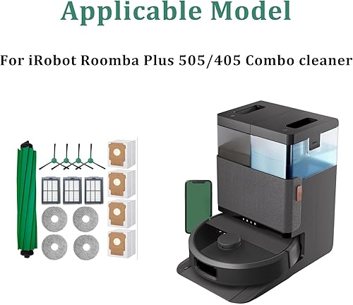 Kit de 16 pièces de rechange pour aspirateur iRobot Roomba Plus 505/405, pièces d'accessoires, 1 brosse principale, 3 filtres HEPA, 4 brosses latérales, 4 sacs à poussière, 4 chiffons - Nail Gallerys