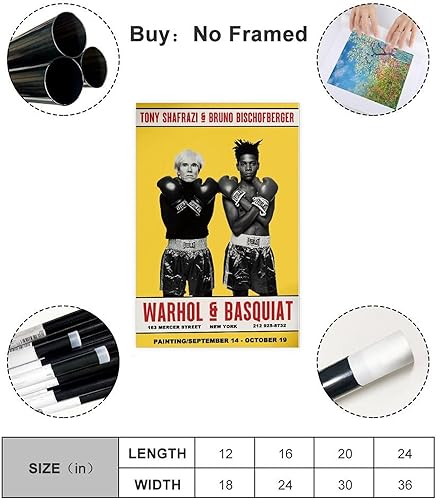 EMIGOS Poster sur toile Basquiat et Warhol - Décoration murale pour salon, chambre à coucher - Style sans cadre - 30 x 45 cm - Nail Gallerys