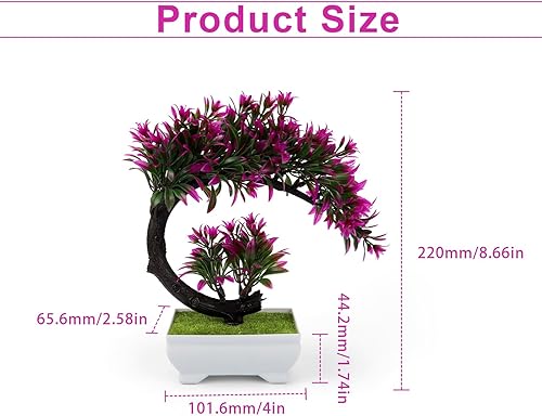 PHMING Plantes Artificielles Interieur Forme de Lotus Rouge, Bonsai Artificiel Plastique, Fausse Plante, Convient pour décorer Les Bureaux, Les balcons et Les salles d'étude - Nail Gallerys