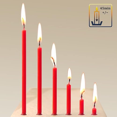 NKlaus 200g bougies d'autel rouges qualité église, bougies de Pâques fines bougies rituelles hauteur : 16cm. (env. 50 pcs.) 36253 - Nail Gallerys