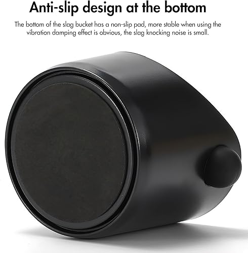 ZONJIE Récipient à café - Réservoir à marc de café de 0,45 l avec barre de frappe amovible et base antidérapante, réservoir à expresso absorbant les chocs pour porte-filtre (noir) - Nail Gallerys