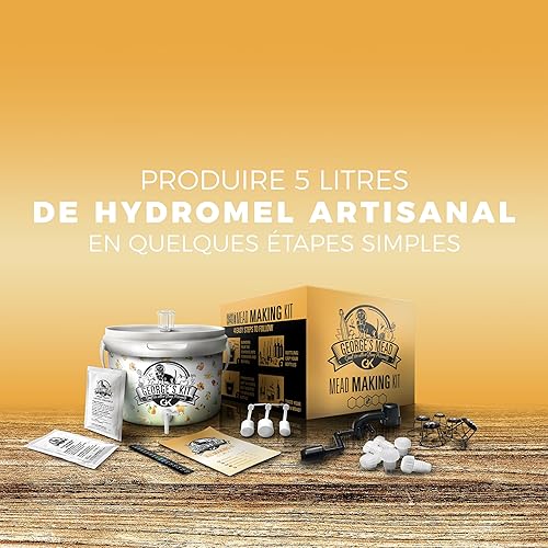Beer & Wine - Kit de Fermentation George's Hydromel 5l - Hydromel Artisanal Fait Maison - Kit de Production d'hydromel - Idée Cadeau - Nail Gallerys