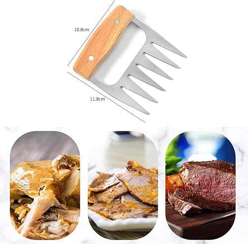 Lot de 2 Griffes de porc Pulled Pork de haute qualité pour barbecue américain Pulled Pork, griffes pinces à viande en acier inoxydable pour un porc effilé parfait, fixer le porc effiloché - Wilsonzin - Nail Gallerys
