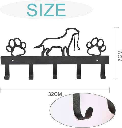 Wisebom Porte-Manteau Mural pour Chien, Accroche Porte Clé en Métal Accroche Crochets et Patères pour la Maison Patere Murale Chien et Empreintes avec 5 Crochets pour Porte Salon Cuisine - Nail Gallerys