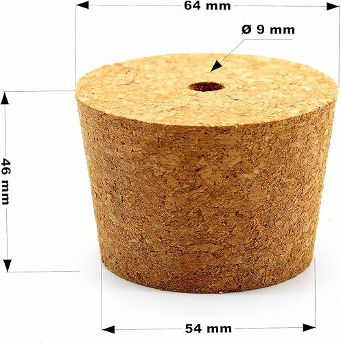 Bouchon - AlcoFermBrew Bouchon de Liège avec Trou 64/54mm - Barboteur Plastique - Nail Gallerys