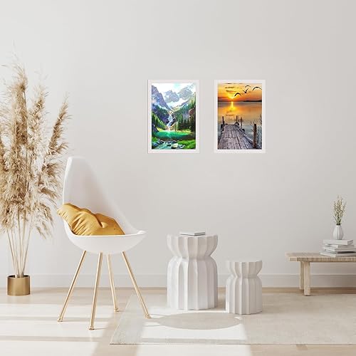 Cadres de Peinture en Diamant, 4 Pcs 30 x 40 cm Peinture Diamant Cadre, Cadre Magnétique pour La Maison Décoration Murale, Argent - Nail Gallerys