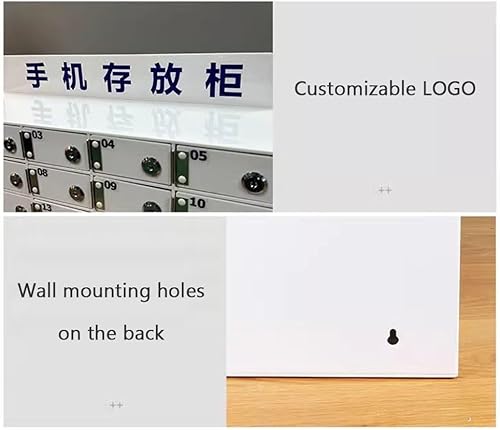Nizer Casier de rangement mural en acrylique pour téléphone portable avec serrure 9 emplacements pour la maison ou le bureau Blanc - Nail Gallerys