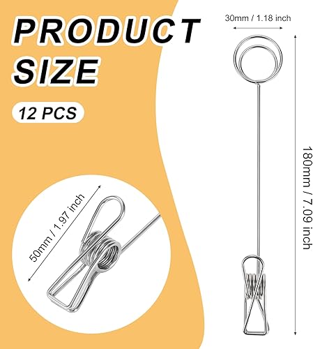 GUOKOFF Porte Numéro de Table Mariage, 12 Pièces Argent Porte Nom Table, 18CM Porte Photo Métal, Porte-Cartes de Table pour Mariage Restaurant Deco Noël Fête - Nail Gallerys