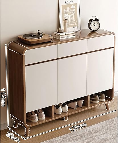 ZYFBD Meuble à chaussures en bois massif avec étagères réglables pour la maison et l'intérieur, idéal pour l'entrée et le couloir - Nail Gallerys