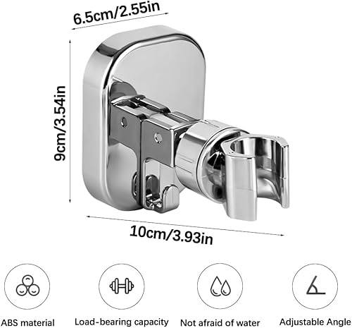 Irtyif 360° Douchette Mural Support Pommeau de Douche, Réglable Support Douche Sans Percage pour Tuyau Standard - Nail Gallerys