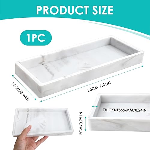 Plateau de Salle de Bain, 20 x 10 cm, Plateau de Rangement en Silicone, Plateau de Toilette, Plateau de Rangement, Plateau de vanité rectangulaire, Articles de Salle de Bain pour Petits cosmétiques - Nail Gallerys