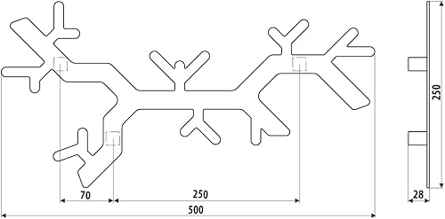 gamet® WS10 Porte-manteau mural en métal avec motif branche d'arbre en acier, noir, 50 x 25 cm, 1 pièce - Nail Gallerys