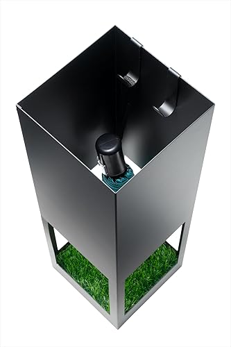 Neustein Porte-parapluies au design moderne en métal pour la maison et le bureau, design pelouse, 2 crochets, tapis d'égouttement amovible en gazon artificiel amovible, 15,5 x 15,5 x 49 cm, noir, - Nail Gallerys