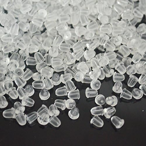 LAAT 100Pcs Fermoirs de Boucles d'oreilles Fermoirs De Securité Pour Conclusions Oreille-Clair Souple Boucle Arrière Bouchon - Nail Gallerys