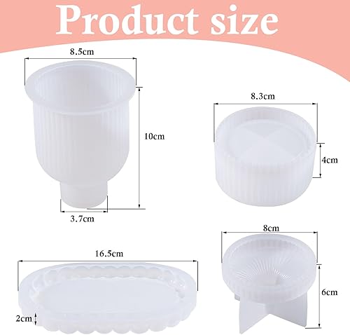 URHRHU 4 x Moules en Résine Vase, Moule Silicone Vase Resin Mold, DIY Fleurs Moule en Silicone, Moule en Silicone pour Faire des Vases à Fleurs, des Ornements Décoratifs - Nail Gallerys