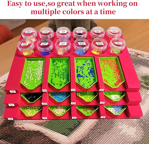 Plateau organiseur pour accessoires de peinture à strass pour adultes - Support multi-compartiments pour conteneurs de bocaux, kit d'outils de peinture à strass idéal pour les loisirs créatifs - Nail Gallerys