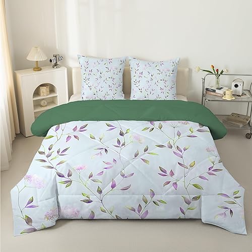 Couette 220x240 Fleurs Couette Imprimée pour Garçons Filles Ado Adulte, Simple élégant Couette 2 Personnes Edredon Chaude Couette 4 Saisons Léger Lavable PC20 - Nail Gallerys