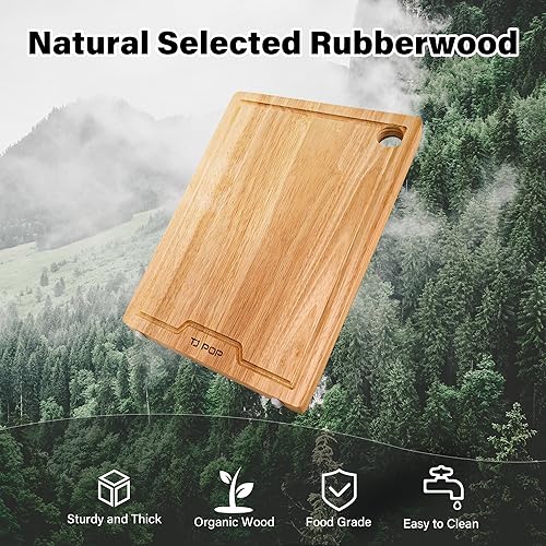 Planche à découper en bois 35 x 25 cm, planche à découper pour viande, légumes, barbecue, fromage, planche à charcuterie avec trou de suspension - Nail Gallerys