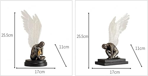 NIBHZ Statue de Rédemption d'ange, Ornement Artisanal d'ange Noir Déchu, Ailes Créatives, Décoration en Résine Flottante pour La Maison, Le Jardin, Le Porche, Le Salon, Le Comptoir,D-17X11X25.5cm - Nail Gallerys