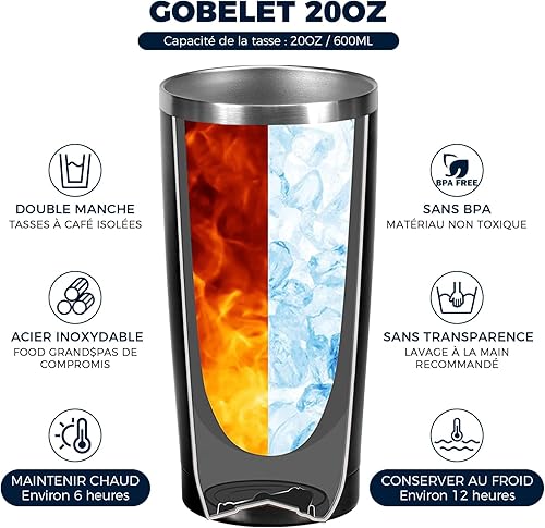 WIAZZLUK Cadeau Fête des Pères, Cadeau pour Papa, Cadeau d'anniversaire pour Papa, Tasse à Café en Acier Inoxydable et sous-Verre en Bois, Cadeau Anniversaire pour Papa, Dessous de Verre Gravés - Nail Gallerys