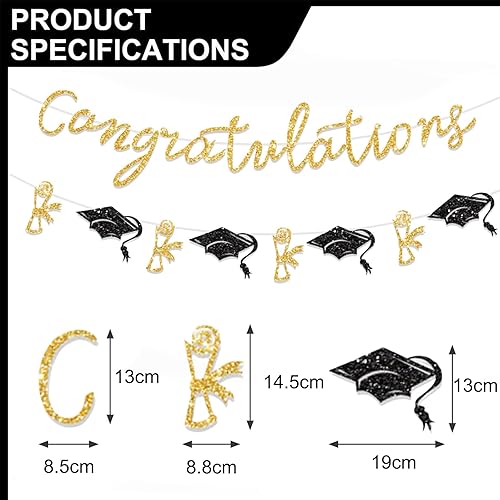 LYNSAN Guirlande de félicitations, bannière de remise de diplôme, décoration murale pour remise de diplôme, remise de diplôme, décoration murale pour remise de diplôme, fête de remise de diplôme - Nail Gallerys