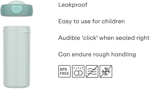 Mepal - Gourde Campus - Gobelet pour Boire - Gourde Étanche pour Enfants - Tasse pour Boire Réutilisable - Sans BPA et Lavable au Lave-Vaisselle - 300 ml - Cool mint - Nail Gallerys