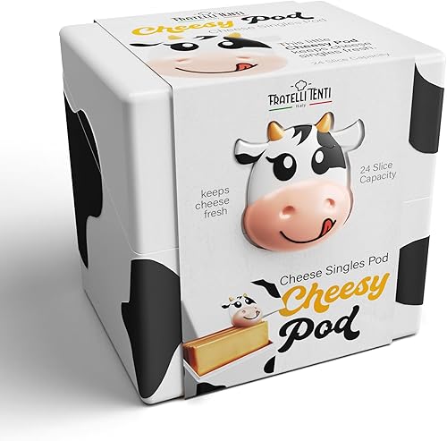 Cheesy Pod - Boîte Pour Fromage en Tranches Pour le Réfrigérateur - Conservation Hermétique en Plastique Sans BPA Pour les Tranches de Fromage - Empilable, Lavable Au Lave-Vaisselle et Sans Odeur - Nail Gallerys