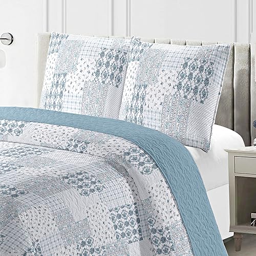 Fanny & Céline Couvre-lit épais matelassé 220x240cm avec 2 Taies 65x65cm M23-6019 - Nail Gallerys