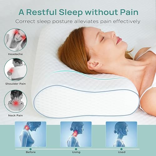 Releep Oreiller Réglable en Hauteur, Oreiller Rafraîchissant, Coussin Mémoire Forme, Bleu - Nail Gallerys