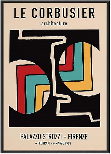 MOBYAT Le Corbusier Affiche Abstrait Vintage Toile Art Mur Le Corbusier Peinture Le Corbusier Imprime Mid Century Photos pour Home Decor 40x60cmx3 Pas de cadre - Nail Gallerys