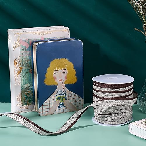 PH PandaHall 22.8m Bandeaux de Reliure de Livre 14mm Bandes de Fin de Livre Reliure à Plat Bandeaux de Création de Livres en Ruban pour Reliure Livre Décor Réparation la Rentrée Scolaire Cadeau, Beige - Nail Gallerys