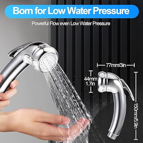 Pommeau de douche haute pression avec filetage 1,27 cm chromé avec contrôle marche/arrêt et débit d'eau constant pour baignoires, bateaux, caravanes, camping-cars, salons de coiffure - Nail Gallerys