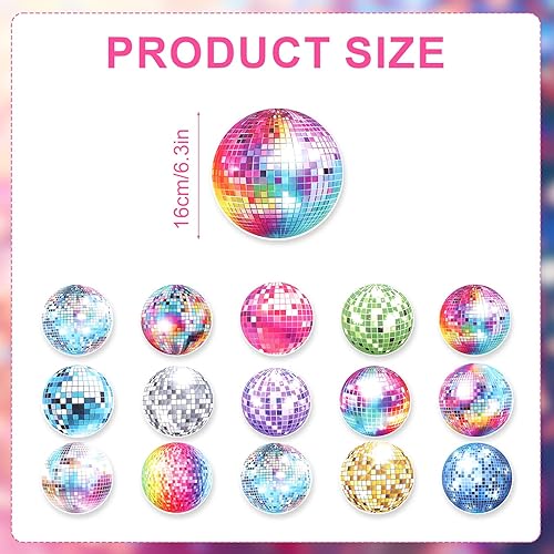 34pcs Décorations de Fête Disco à Suspendre - Colorées et Pré-Assemblées Avec Boules Pour Anniversaire - Nail Gallerys