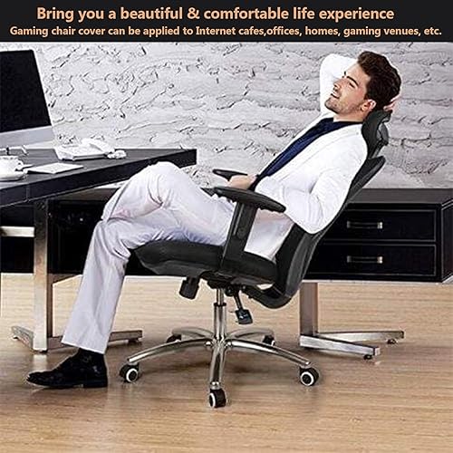 Housse Chaise Gaming - Housse Fauteuil Bureau 4 pièces/Ensemble Housse Fauteuil Gamer avec Housses d'accoudoirs/couvertures de Dossier de Chaise/Housse de siège de Chaise, Gaming Chair Cover (Noir) - Nail Gallerys