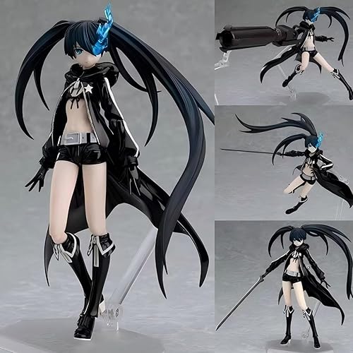 Keyhvao Figurine d'anime Black Rock Shooter de 15 cm - Kuroi Mato - Figurine Elishka - Décoration mignonne en PVC - Cadeau pour les fans et les amis - Nail Gallerys