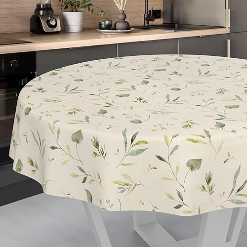 ANRO Nappe en toile cirée - Lavable, imperméable, ovale, bord coupé, motif floral canadien - 200 x 140 cm - Nail Gallerys