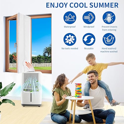 300CM Joint de Fenêtre pour Climatiseur Mobile, Kit de Calfeutrage Climatiseur Mobile pour Fenetre, Fonctionne avec Toutes Unités de Climatisation Portable et Sèche-Linge, Installation Facile (300CM) - Nail Gallerys