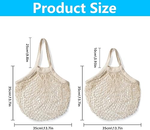 3 Pcs Sac Filet, Sacs Legumes Courses, Sacs de Courses et Cabas, Poignée de Sac à Provisions Réutilisable en Coton en Maille Portables Pliables pour Fruits Légumes Voyages Sorties Plage - Nail Gallerys