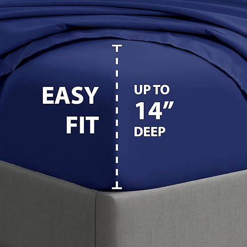 Cathay Home Essentials Parure de lit Ultra Douce pour lit Queen Size, hypoallergénique, Infroissable, en Microfibre à Double brossage, Bleu Roi - Nail Gallerys