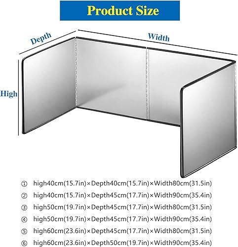 Protection anti-éclaboussures pliable en acier inoxydable 40 x 40 x 80 cm/60 x 50 x 90 cm - Protection anti-éclaboussures d'huile sur 4 côtés for poêles à frire(50x45x90cm) - Nail Gallerys