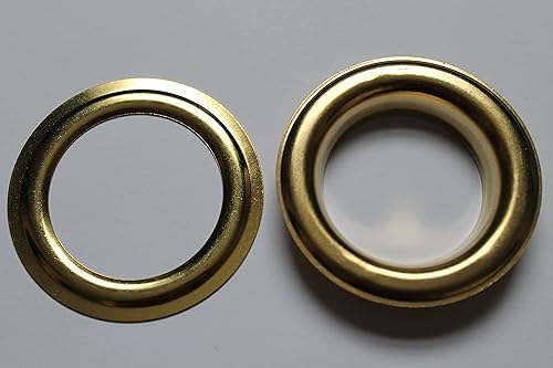 Trimming Shop Ensemble de 3: Die Set, Creuse Perforatrice, et 10 Pièces de 30mm Oeillets - Passe-Fil Outil de Pose Kit pour pour Vêtements, Maroquinerie et Scrapbooking - bronze, - Nail Gallerys