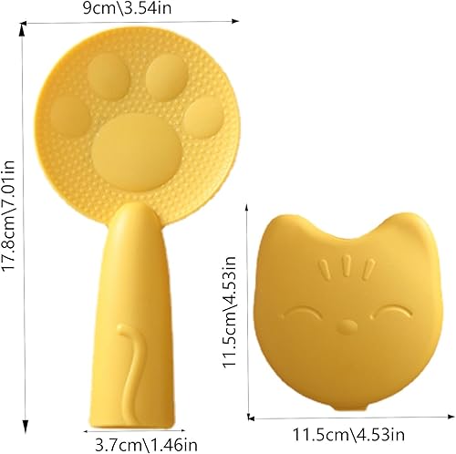 Spatule à riz antiadhésive, cuillère à riz de cuisine, pelle à riz autoportante, cuillères à riz en forme de chat avec support de rangement et poignée épaisse pour cuiseurs à riz - Nail Gallerys