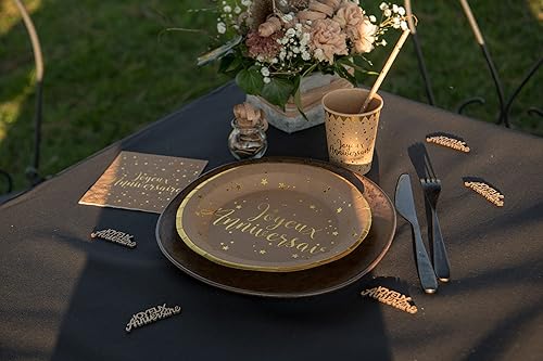 Serviette cocktail anniversaire Kraft et dorée or métallisée (x20) REF/5663 - Nail Gallerys