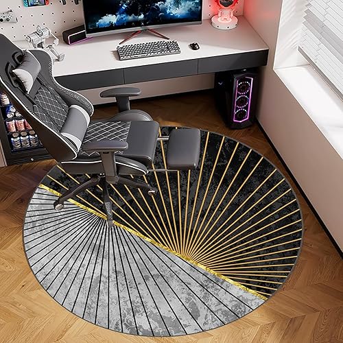 Tkuhknag Tapis Bureau Sol, Tapis Protection Sol Chaise Bureau 80 cm, Ronde Tapis Protège-Sol, Protection de Chaise de Bureau, Tapis de Sol Gaming, Tapis sous Chaise Bureau - Nail Gallerys