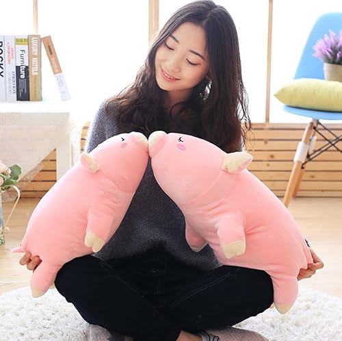 NatureMan Oreiller en peluche en forme de cochon rose doux et amusant - Jouet pour Noël, anniversaire, petite amie (55 cm) - Nail Gallerys