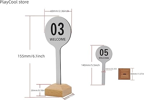 NanTun Numéros de table avec chevalets de support, étiquettes pour buffet de fête, mariage, événements spéciaux - Blanc - 1 à 5 - Nail Gallerys
