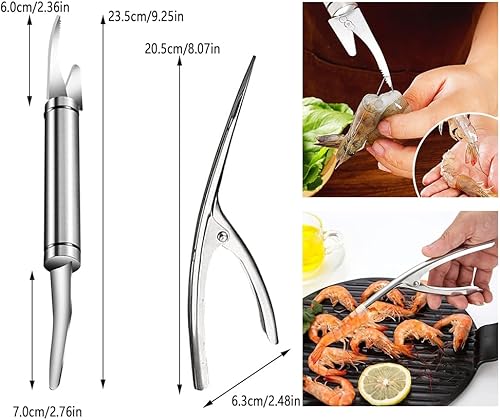 2 Pièces Shrimp Line Knife,Crevettes Couteau,Shrimp Line Fish Maw Knife,5 In 1 Multifunctional Shrimp Like Fish Maw Knife,Poissons et crevettes de Cuisine,for Home Kitchen - Nail Gallerys