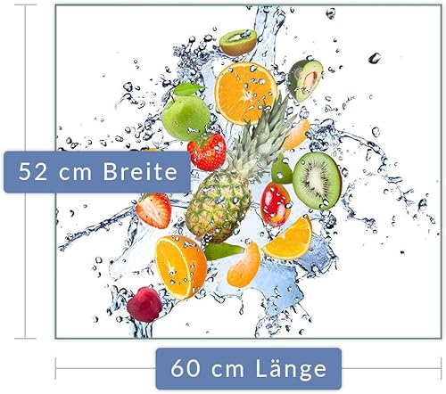 decorwelt | Protection Pour Plaque Induction Plaque de Cuisson 60x52 Deco Cuisine Verre trempé Couvercle Plaque de Protection Pour Plan De Travail Cuisson Vitrocéramique - Nail Gallerys