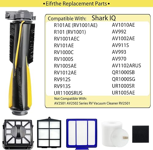 Eifrthe Kit d'accessoires 16 pièces pour aspirateur robot Shark IQ RV1001AE RV1000 RV1001 AV970 AV993 RV912S AV1002AE avec brosse principale en mousse et filtre principal - Nail Gallerys
