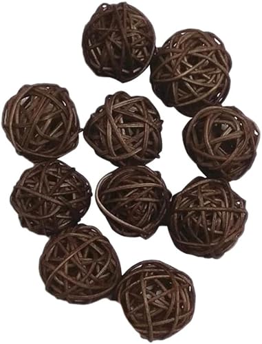 Lot de 10 boules en rotin de 3 cm pour décoration de Noël, fête de mariage, loisirs créatifs, vert - Nail Gallerys